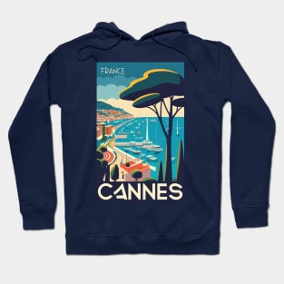 A Vintage Travel Art of Cannes - France Hoodie